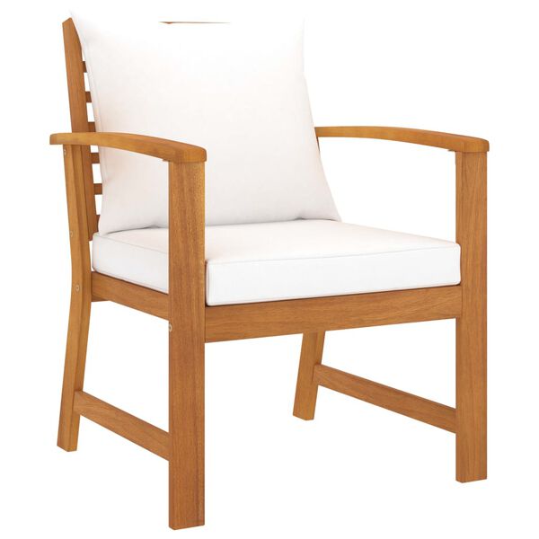 vidaXL 5 Parta Garðsófasett með Sessum Gegnheill Akasíuviður