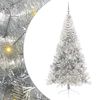 vidaXL Gervi fyrirfram l&yacute;stum j&oacute;latr&eacute; me&eth; 300 LED Silfur 210 cm PET