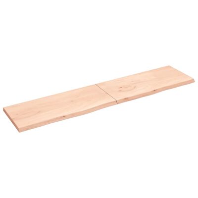 vidaXL Baðherbergisborðplata 220x50x(2-4) cm Ómeðhöndlaður Viður