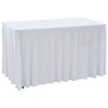 vidaXL Teygjanleg Yfirbrei&eth;sla Fyrir Bor&eth; me&eth; Pilsi 2 stk 243x76x74 cm Hv&iacute;t