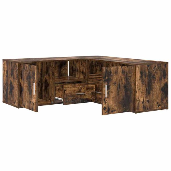 vidaXL Hornsk&aacute;pur Reykt&oacute;na Eikarlitur 200x40x45 cm Samsettur Vi&eth;ur