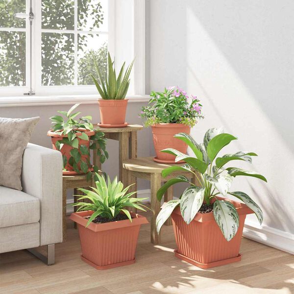 vidaXL Fermetra bl&oacute;mapottr 6 pcs Ekkert Rautt 28,5 x 28,5 x 22 cm