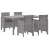 vidaXL Gar&eth;ur bor&eth;sett 5 pcs Lj&oacute;sgr&aacute;r Polt rattan