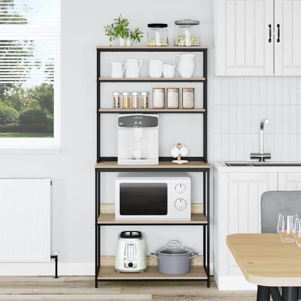 vidaXL Eldh&uacute;s hillu Sonoma Eik 80 x 40 x 168 cm Samsettur vi&eth;ur