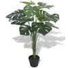 vidaXL Gerviplanta Rifbla&eth;ka me&eth; Bl&oacute;mapotti 70 cm Gr&aelig;n