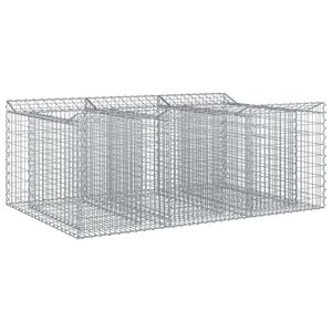 vidaXL Gabion h&aelig;kka&eth; r&uacute;m Silfur 150 x 100 x 60 cm Galvaniserad st&aacute;l