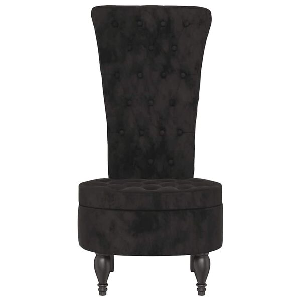 vidaXL Slipper stóll Svartur 56,5 x 70 x 110 cm Flauel