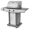vidaXL Gas grill me&eth; gasburni me&eth; hj&oacute;l Silfur St&aacute;l me&eth; m&aacute;lmr&ouml;r