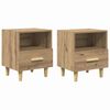 vidaXL Noat&ouml;flu sk&aacute;pur me&eth; sk&uacute;ffu 2 pcs Artisan Eik 40 x 35 x 47 cm