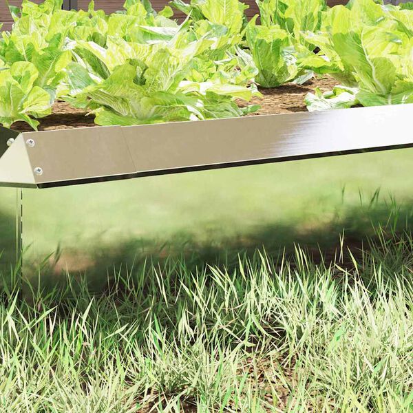 vidaXL Sniglafence 16 pcs Silfur 100 x 3,5 x 25 cm Ry&eth;fr&iacute;tt St&aacute;l