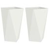 vidaXL Pl&ouml;ntuker 2 pcs Hv&iacute;tt 40 x 40 x 75 cm St&aacute;l