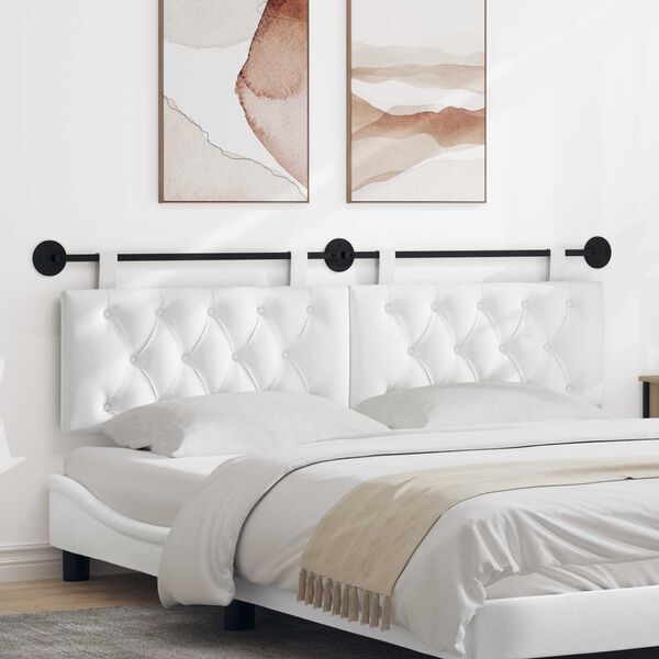 vidaXL Hengisk&aacute;li Vegghengt Hv&iacute;t 190 x 55 x 7 cm d&uacute;kur