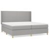 vidaXL H&oacute;lfa&eth; Springr&uacute;m me&eth; D&yacute;nu Lj&oacute;sgr&aacute;tt 200x200 cm Efni