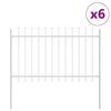 vidaXL Gar&eth;hefti 6 pcs Hv&iacute;tt 10,2 x 1 m Duftlita&eth;ur st&aacute;l
