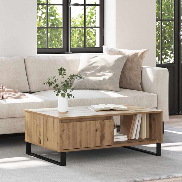 vidaXL S&oacute;fabor&eth; Artisan Eik 90 x 60 x 35 cm Samsettur vi&eth;ur