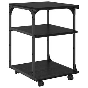 vidaXL Prentara standur Svartur Eik 43 x 48 x 64 cm Samsettur vi&eth;ur