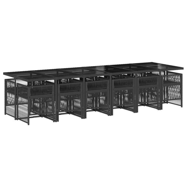 vidaXL 13 Parta Gar&eth;s&oacute;fasett me&eth; Sessum Svart P&oacute;l&yacute;rattan