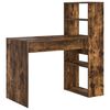 vidaXL Skrifbor&eth; me&eth; hillu Rau&eth;-eik 113 x 54 x 120 cm Samsettur vi&eth;ur