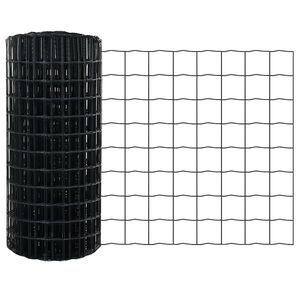 vidaXL Evrópsk girðing Grár 0.8 x 25 m PVC-húðaður járn