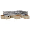 vidaXL Gar&eth;s&oacute;fa sett me&eth; kodda 9 pcs Drapplita&eth;ur Poly rattan
