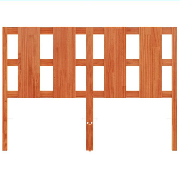 vidaXL Höfðagafl Vaxbrúnn 135 cm Gegnheil Fura