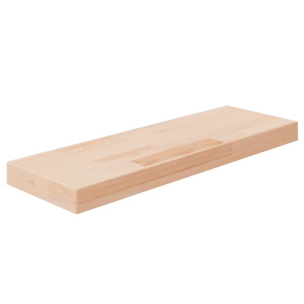 vidaXL Vegghilla 60x20x4 cm &Oacute;me&eth;h&ouml;ndla&eth;ur Gegnheill Eikarvi&eth;ur