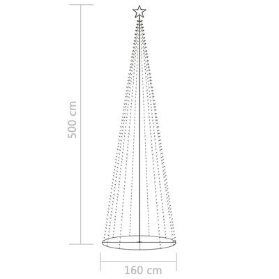 vidaXL Jólaljósakeila 752 Ljósa Marglituð LED Skreyting 160x500 cm