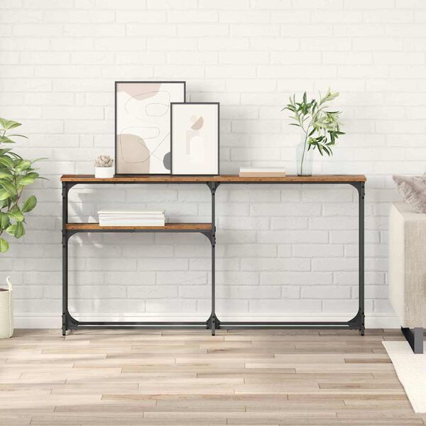 vidaXL Skrifbor&eth; Gamalt vi&eth;ur 145x22.5x75cm Samsettur vi&eth;ur