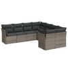 vidaXL 8 Hluta Gar&eth;s&oacute;fasett me&eth; Sessum Gr&aacute;r P&oacute;l&yacute;rattan
