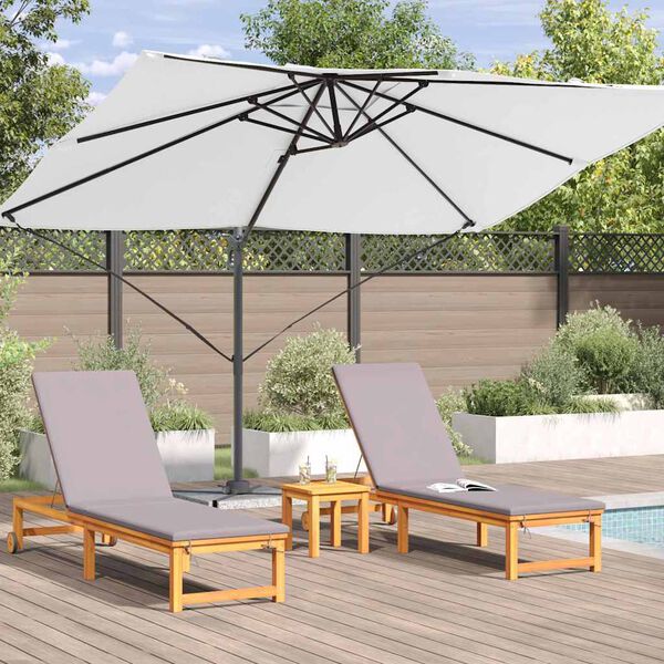 vidaXL Cantilever Roma Parasol Beige og svartur 352 x 251 x 260 cm