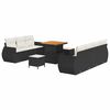 vidaXL Gar&eth;s&oacute;fa sett me&eth; p&uacute;&eth;i me&eth; geymslu 10 pcs Svartur p&oacute;l&yacute;rattan