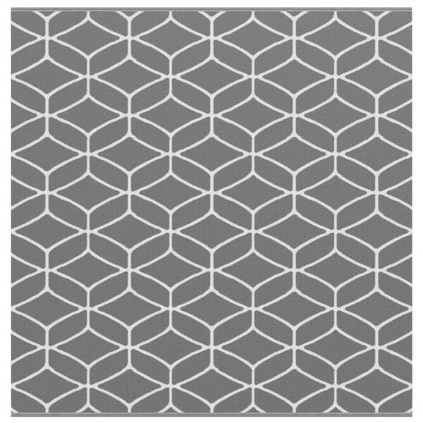 vidaXL &Uacute;tivistarteppi ARAKIL Gr&aacute;r og hv&iacute;tur 250 x 250 cm PP