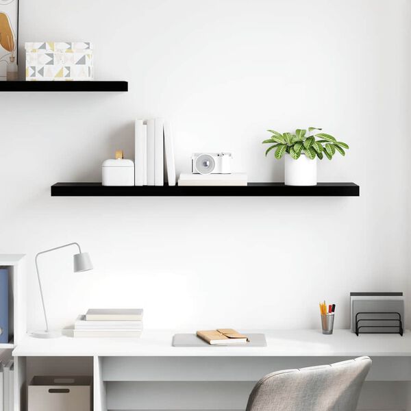 323778 vidaXL Floating Wall Shelf High Gloss Black 120x23,5x3,8 cm MDF