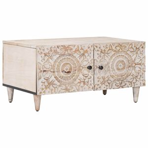 vidaXL S&oacute;fabor&eth; Hv&iacute;tt 80 x 50 x 40 cm Hart mang&oacute;tr&eacute;