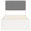 vidaXL Rúmfótur með klæððum höfðagafli Ljósgrár 100 x 200 cm