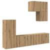 vidaXL Sj&oacute;nvarpsveggdeild Vegghengt 5 pcs Artisan Eik Samsettur vi&eth;ur