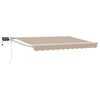 vidaXL Handvirkar mark&iacute;sur me&eth; LED l&yacute;singu Beige og Hv&iacute;tt 3,5 x 2 m