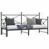 vidaXL Daybed með rúllu án dýnu Svartur 80x200 cm Stál