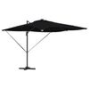 vidaXL Roma Parasol Svartur 286 x 285 x 270 cm Aluminum og pólyester