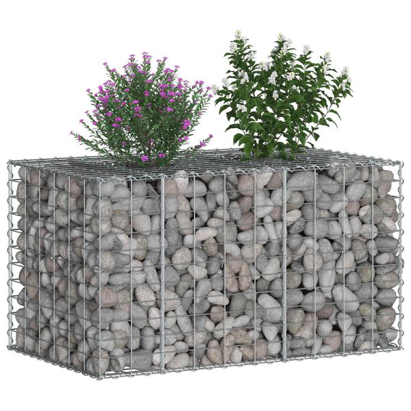 vidaXL Gabion h&aelig;kka&eth; r&uacute;m Silfur 100 x 60 x 55 cm Galvaniserad st&aacute;l