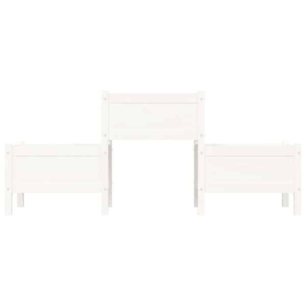 vidaXL Gróðurker 178,5x44x75 cm Hvít Gegnheil Fura