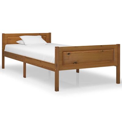 322111 vidaXL Bed Frame Solid Pinewood Honey Brown 100x200 cm