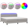 vidaXL H&oacute;lfa&eth; Springr&uacute;m me&eth; D&yacute;nu&LED Lj&oacute;sgr&aacute;tt 200x200 cm Efni