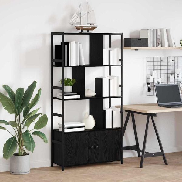 vidaXL Hilla Svartur Eik 80 x 30 x 155,5 cm Samsettur vi&eth;ur