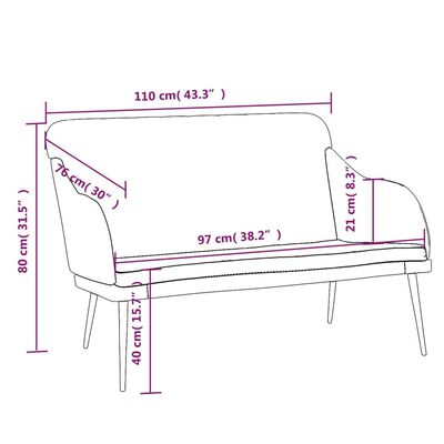 vidaXL Bekkur Ljósgrár 110x76x80 cm Flauel