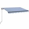 vidaXL Sj&aacute;lfvirkt Skyggni me&eth; LED&Vindskynjara 350x250 cmBl&aacute;r/Hv&iacute;tur