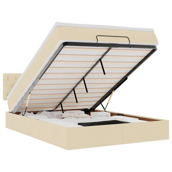 vidaXL Ottoman r&uacute;m me&eth; d&yacute;nukremi 140x190 cm Efni