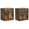 vidaXL Noat&ouml;flu sk&aacute;pur 2 pcs Reyktur eikarlitur 43 x 34,5 x 47 cm