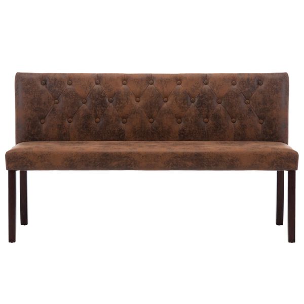 vidaXL Bekkur 148,5 cm Br&uacute;nn Gervir&uacute;skinn