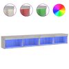 vidaXL Sj&oacute;nvarpssk&aacute;par me&eth; LED Lj&oacute;sum 2 stk. Gr&aacute;r Sonoma 100x30x30 cm